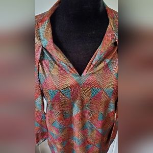 Vintage diamond patterned 70s top